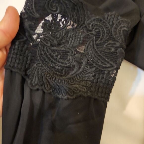 Majorelle  black satin/lace blouse Revolve size medium - Picture 6 of 8